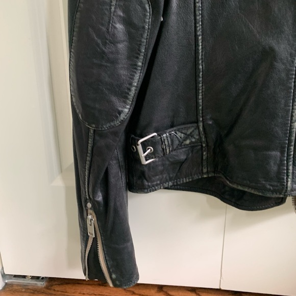 Distressed Leather Biker Jacket Mauritius Sofia Jacket XS NEW RARE - Picture 5 of 15